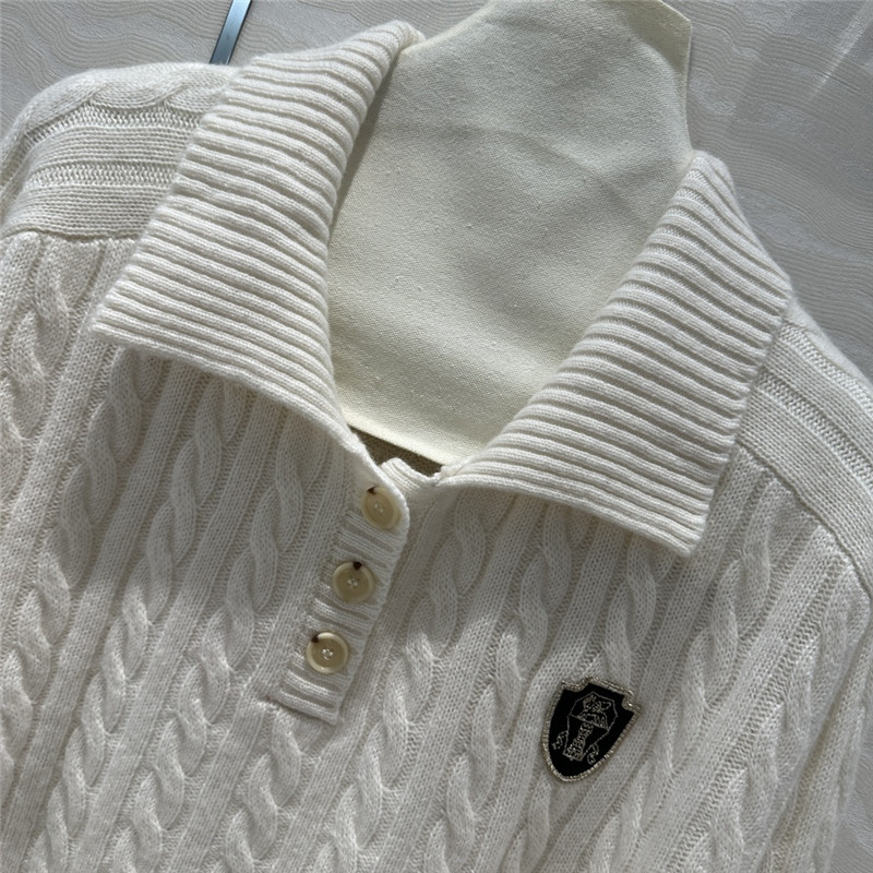 BC lapel cable knit cashmere sweater replica designer clothes