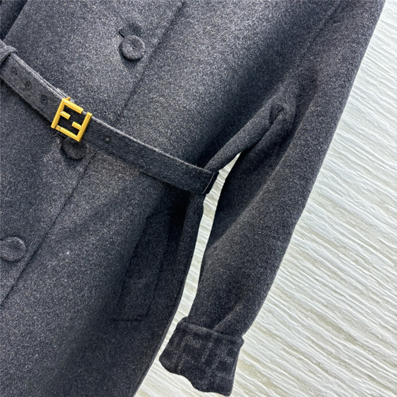 F**di logo jacquard lining lapel wool coat replicas clothes