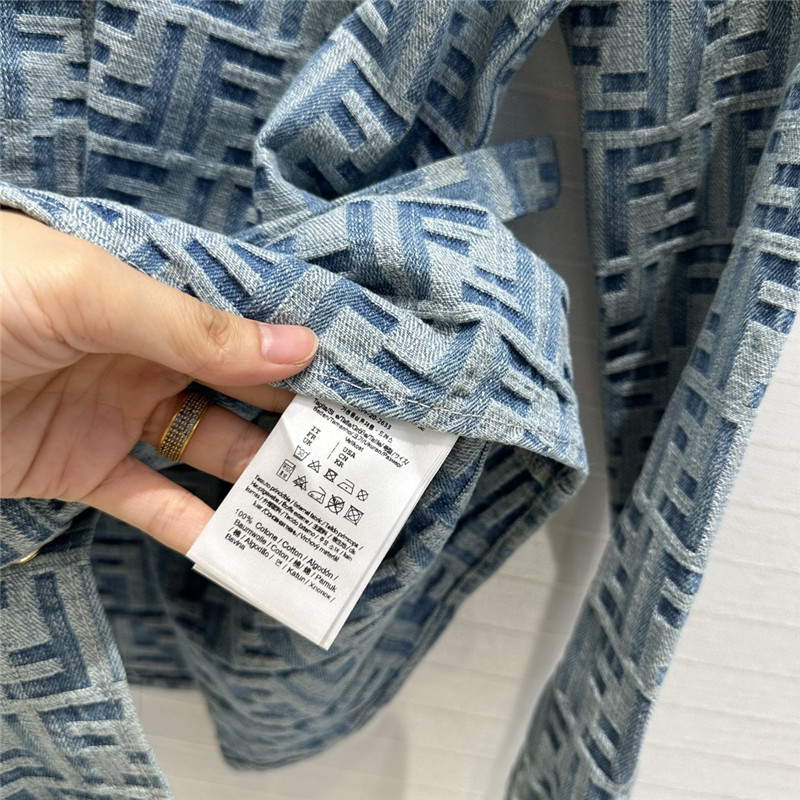 F**di lapel double pocket denim shirt replicas clothes