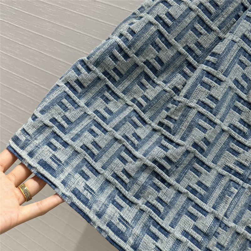 F**di light blue washed beaded skirt replica clothing sites