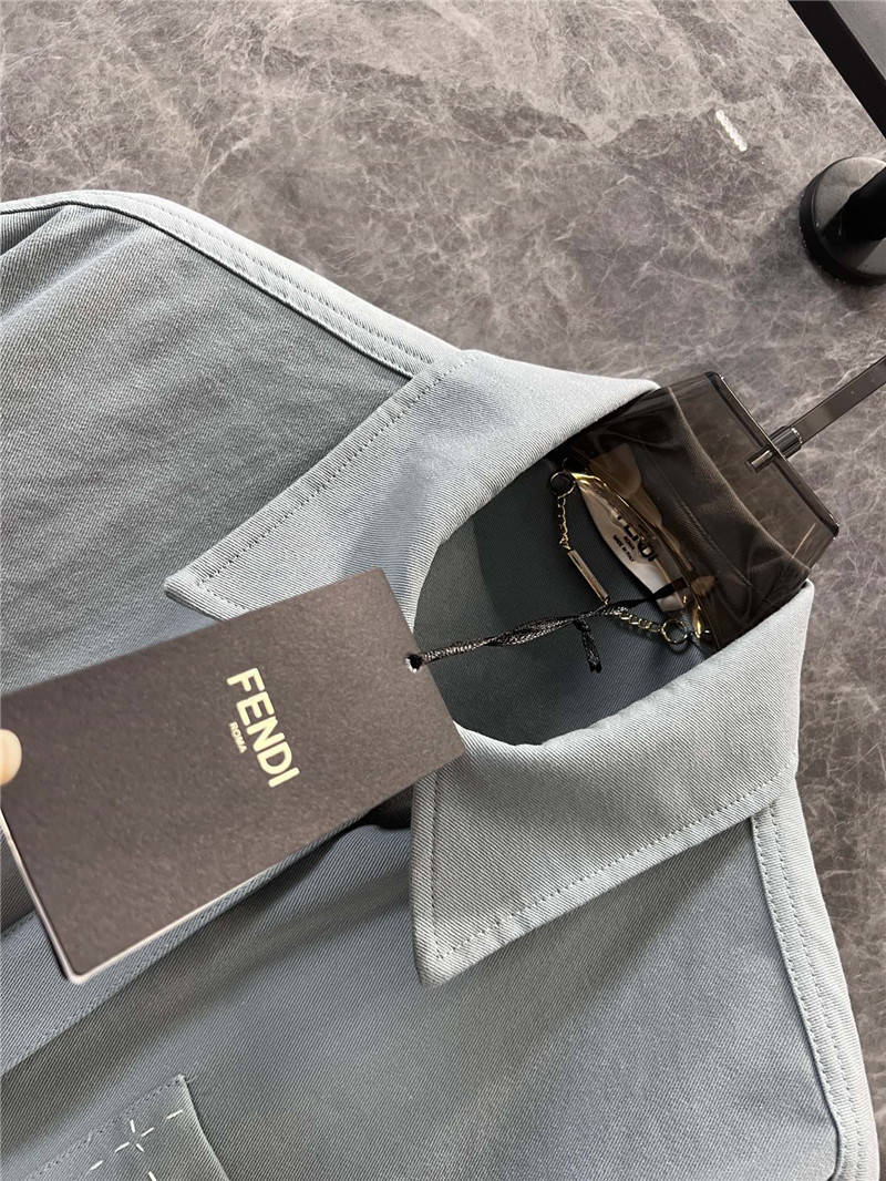 F**di lapel jacket denim coat replica clothing sites