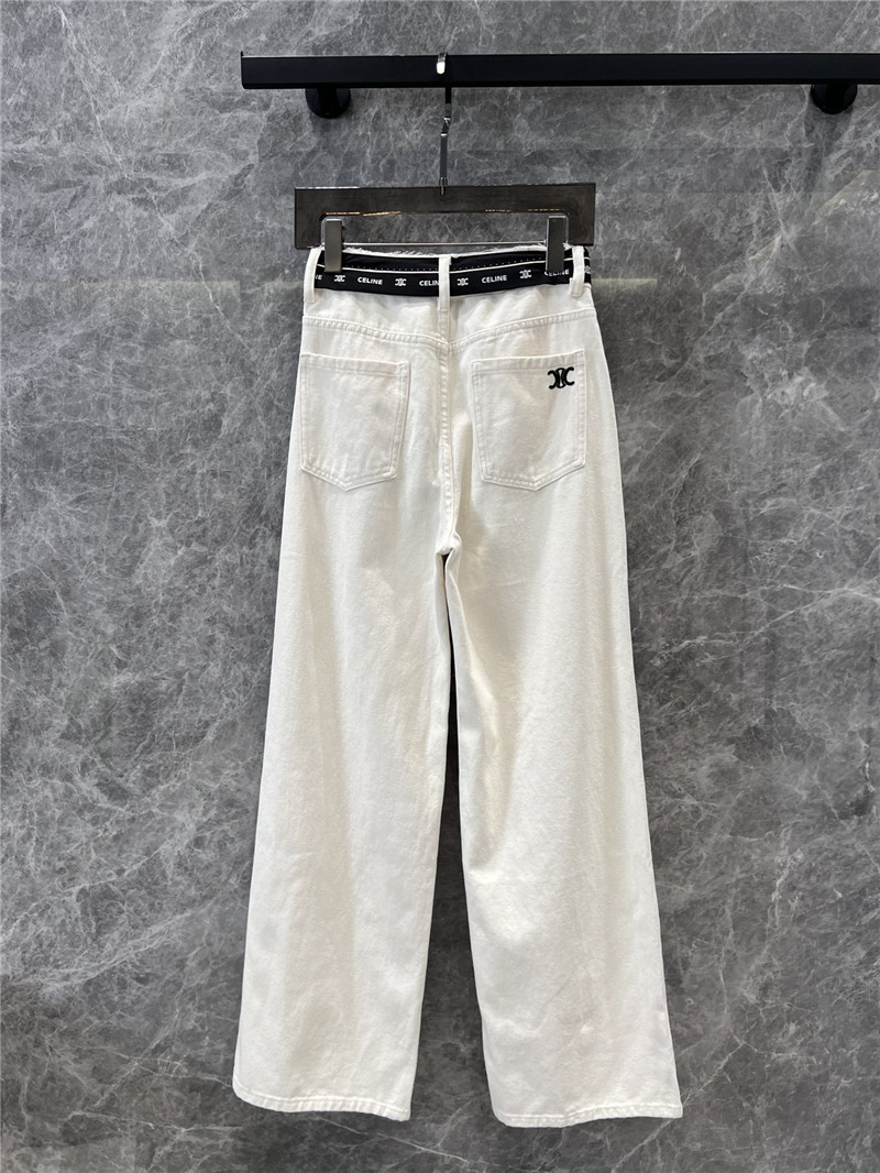 Ce1i*e logo micro waistband denim trousers replica d&g clothing