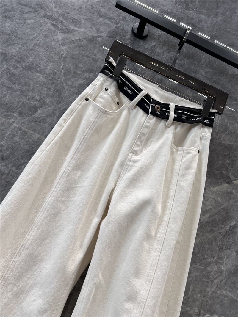 Ce1i*e logo micro waistband denim trousers replica d&g clothing