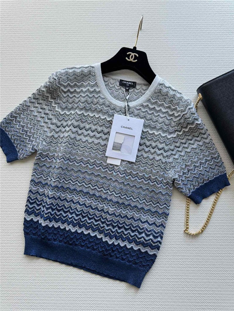 Ch**el hollow knit short-sleeved replica clothes