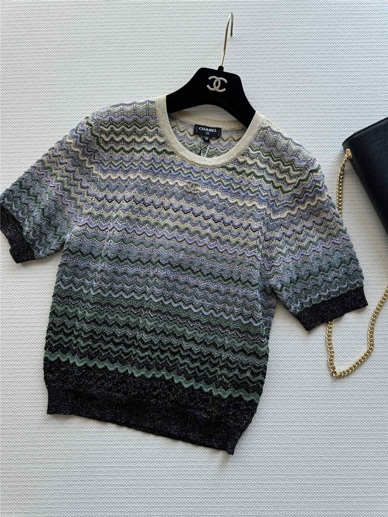 Ch**el hollow knit short-sleeved replica clothes