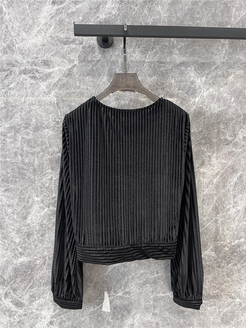 Y51 pleated velvet striped top replica clothing sites
