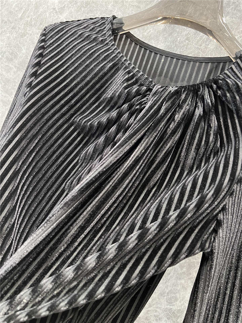 Y51 pleated velvet striped top replica clothing sites