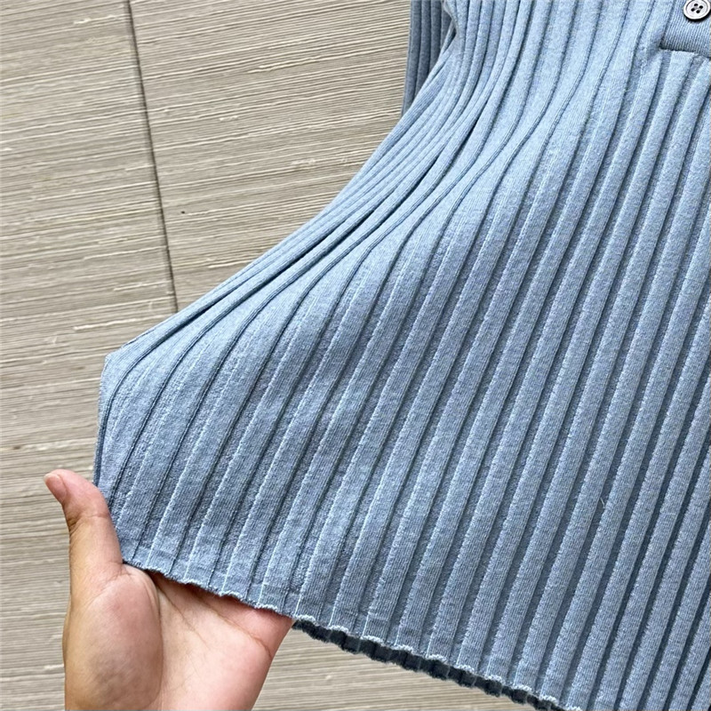 M1um1u slim fit polo collar knit top replicas clothes