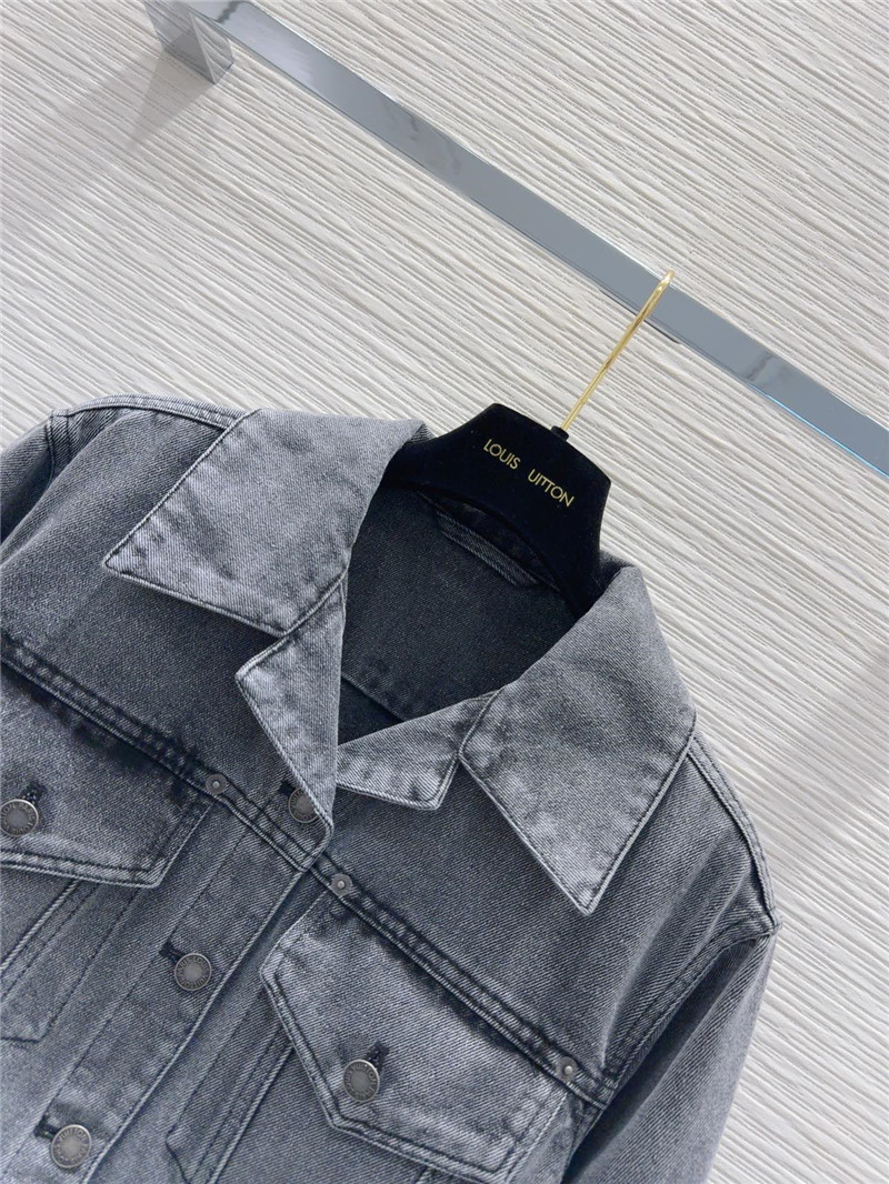l0vis Vvtt0n cropped grey denim jacket