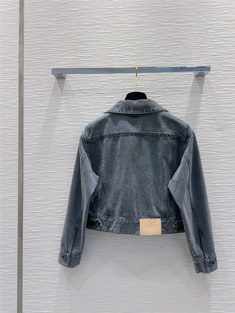 l0vis Vvtt0n cropped grey denim jacket