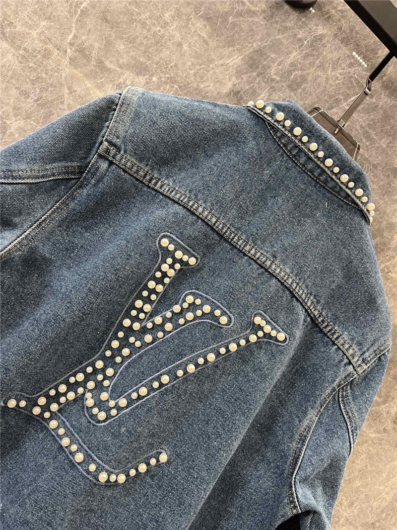 l0vis Vvtt0n lv beaded short denim jacket replica clothes
