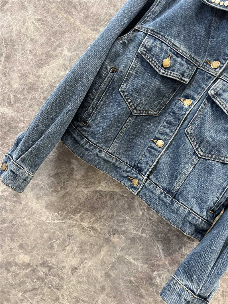 l0vis Vvtt0n lv beaded short denim jacket replica clothes