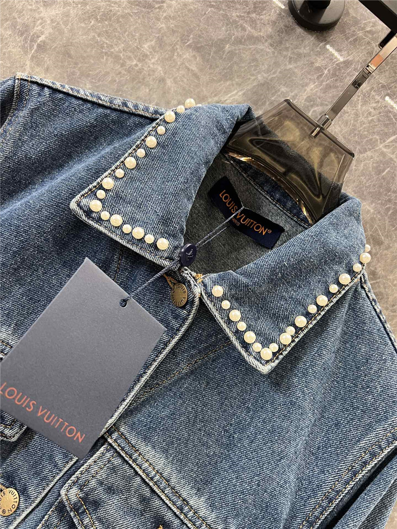 l0vis Vvtt0n lv beaded short denim jacket replica clothes