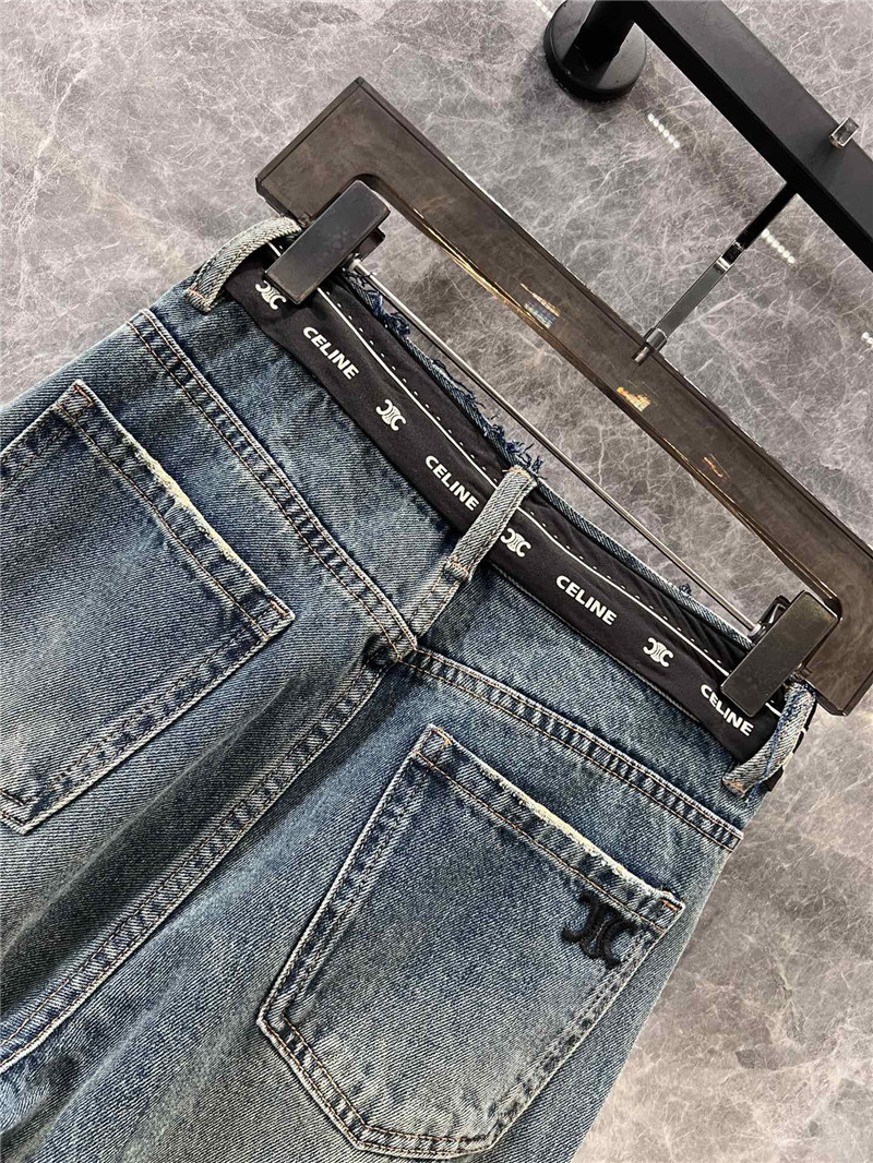 Ce1i*e logo micro waistband denim trousers replica clothes