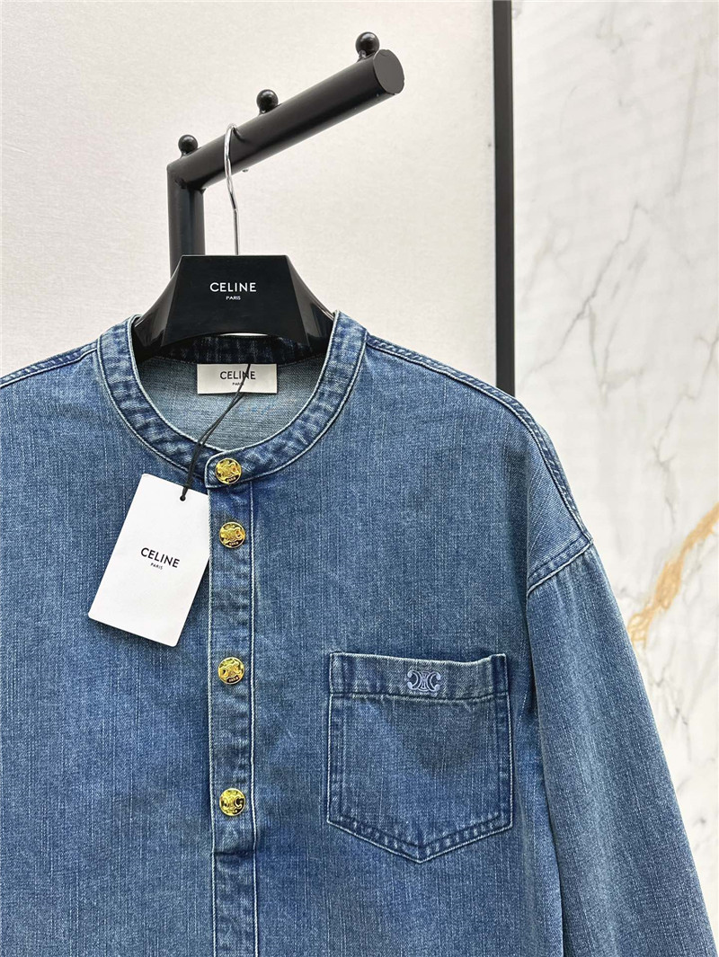 Ce1i*e stand collar denim shirt replica d&g clothing