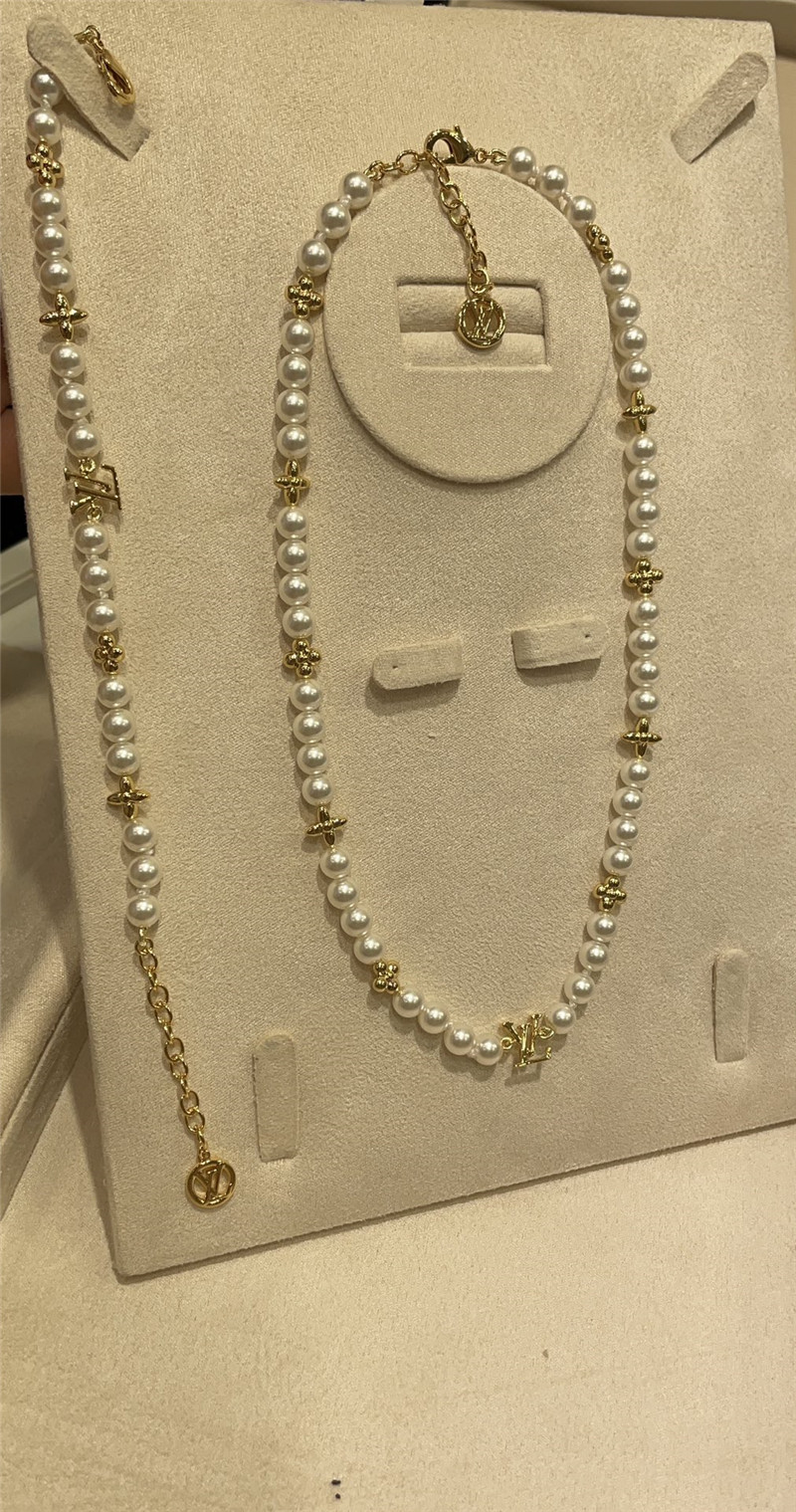 l0vis Vvtt0n lv green gold flower pearl bracelet