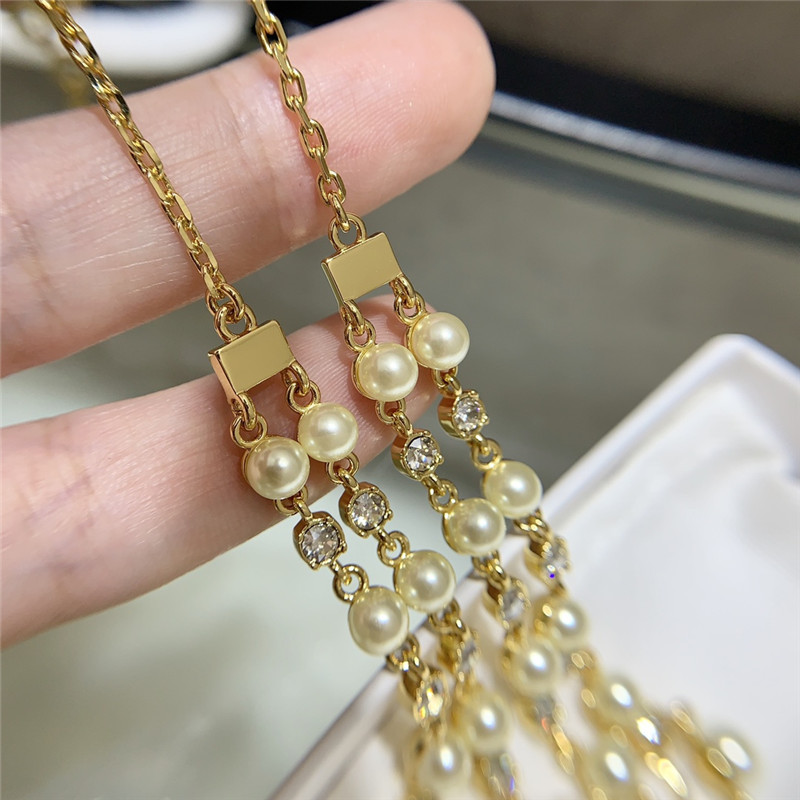 D10r pearl crystal cd necklace