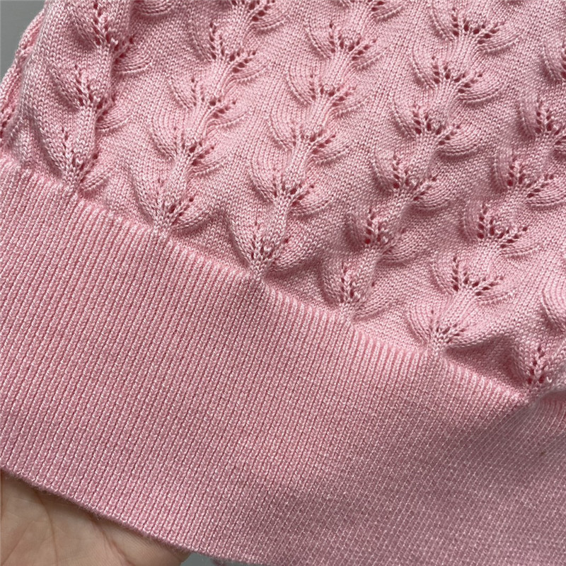 Ch**el hollow round neck wool cardigan replica clothes