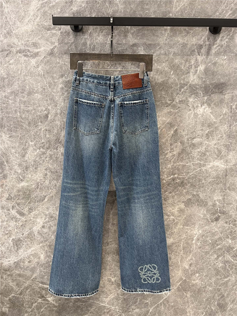 L0ew* laser logo washed denim trousers replicas clothes