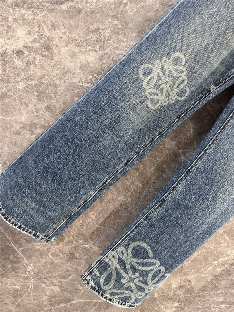 L0ew* laser logo washed denim trousers replicas clothes