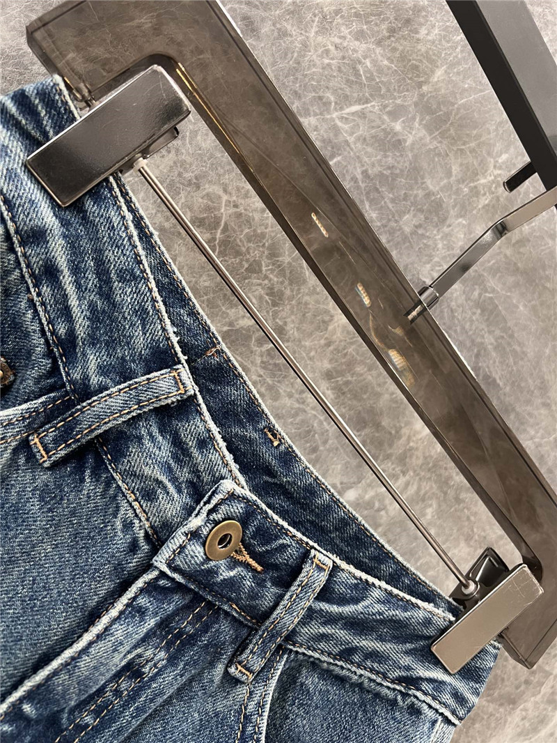 L0ew* laser logo washed denim trousers replicas clothes