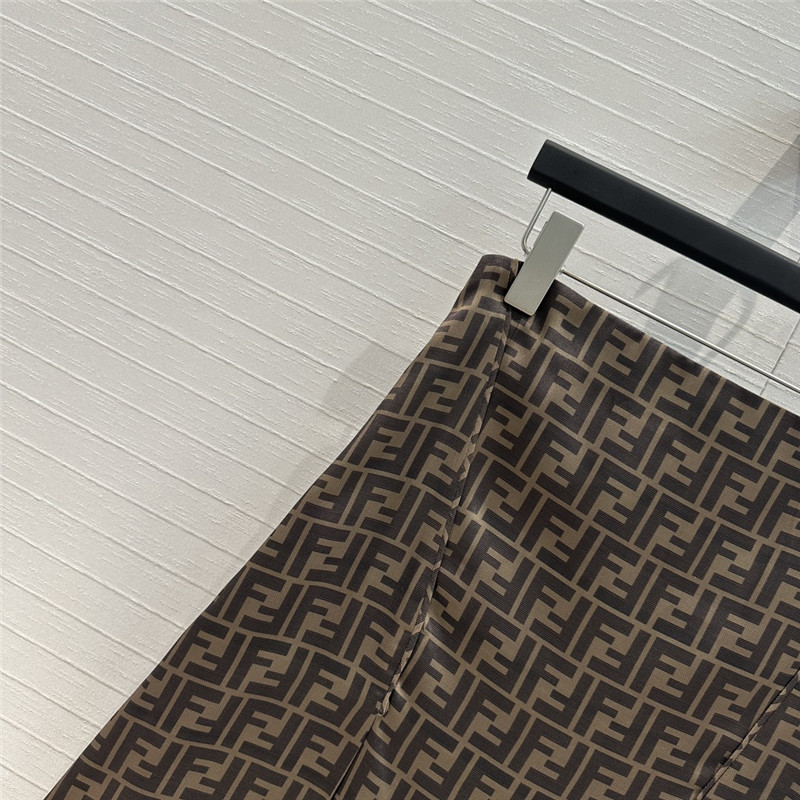 F**di brown ff twill skirt