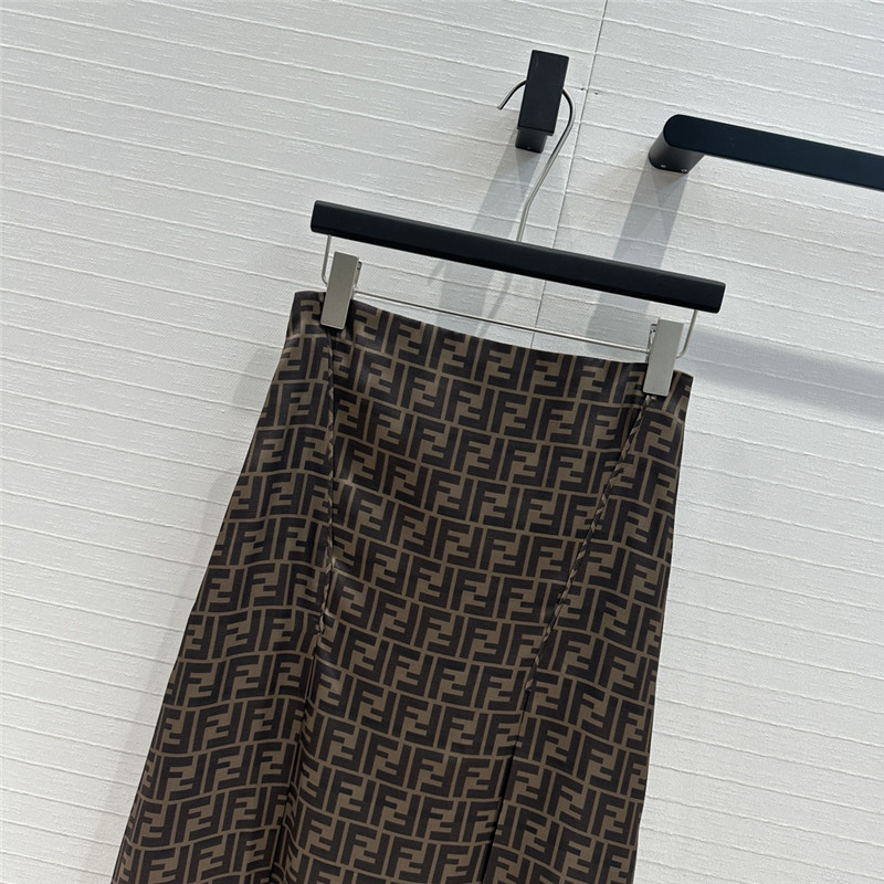 F**di brown ff twill skirt