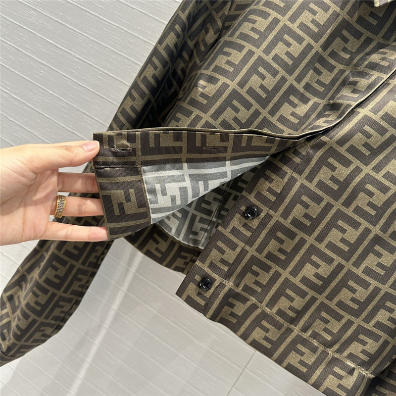 F**di ff lettering printed silk shirt replica clothing