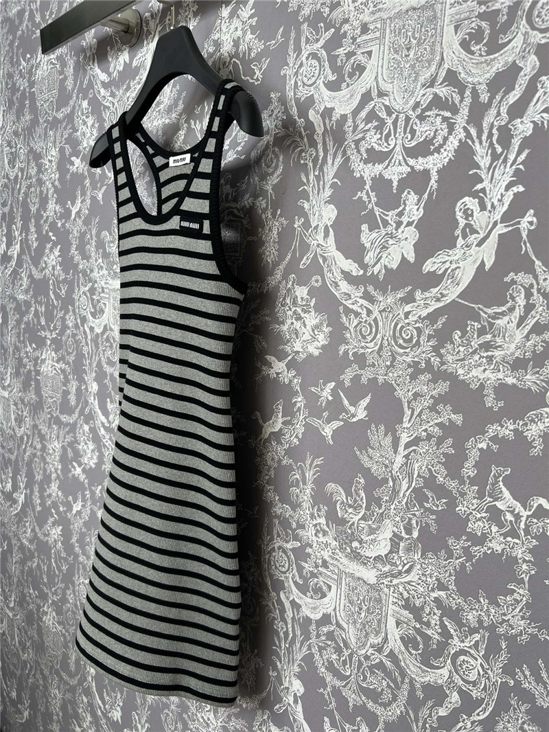M1um1u letter striped stretch dress replica clothes