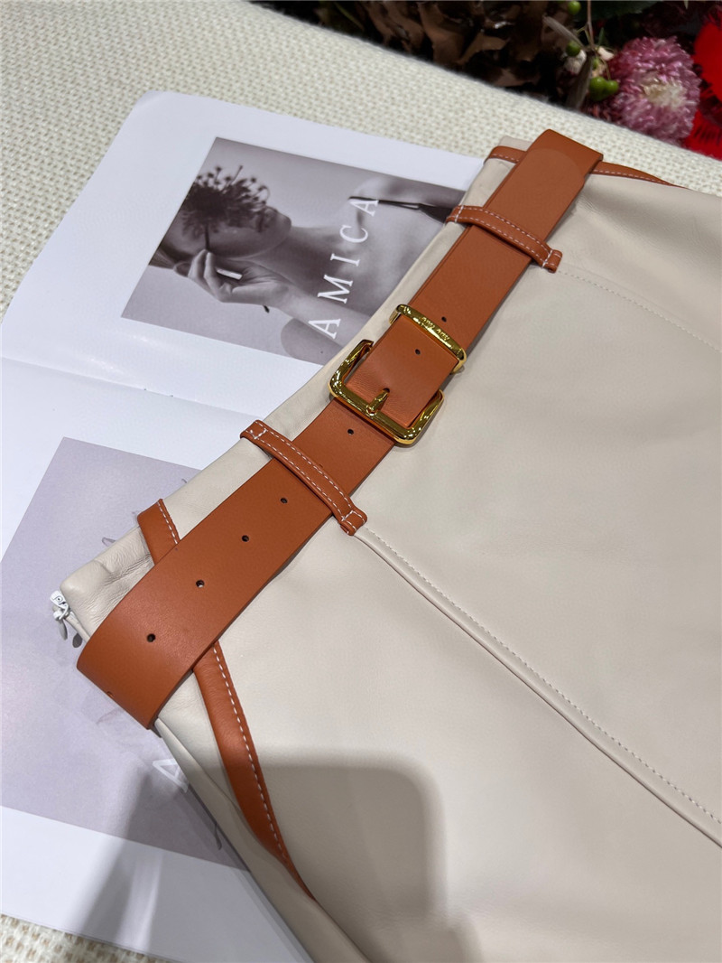 M1um1u new leather skirt replica d&g clothing