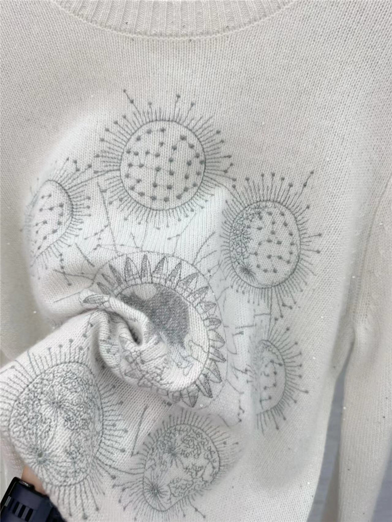 D10r starry sky embroidered pullover sweater