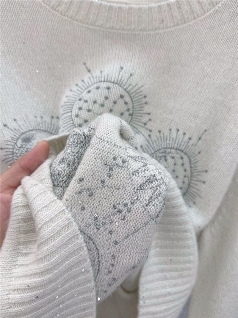 D10r starry sky embroidered pullover sweater