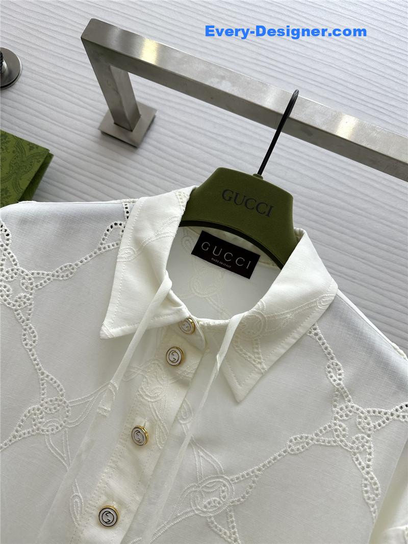 Gvc*1 hollow logo embroidered shirt cheap replica designer clothes