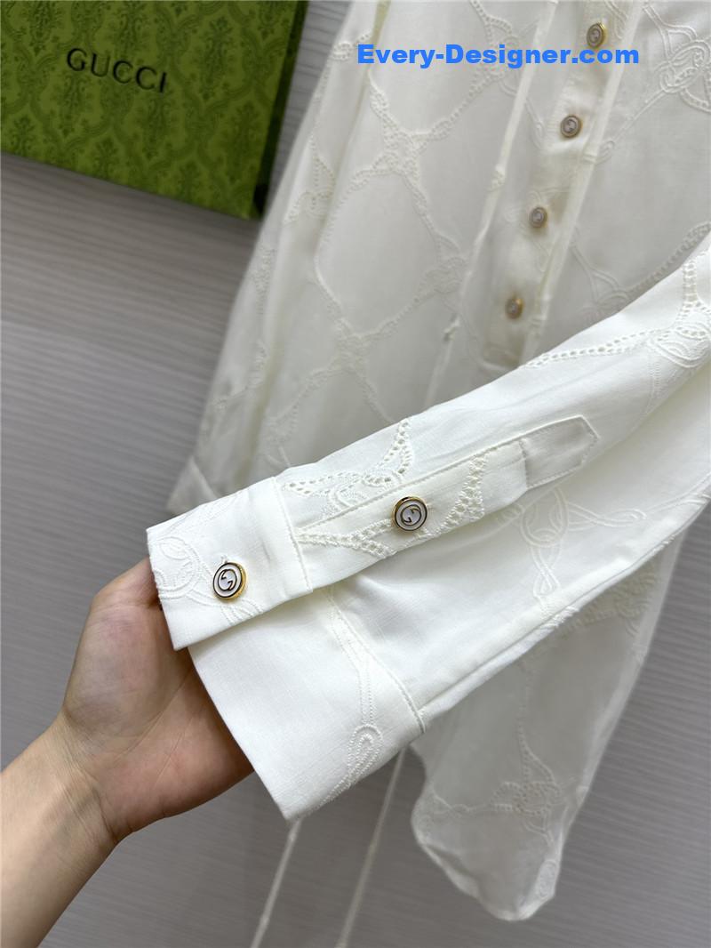 Gvc*1 hollow logo embroidered shirt cheap replica designer clothes