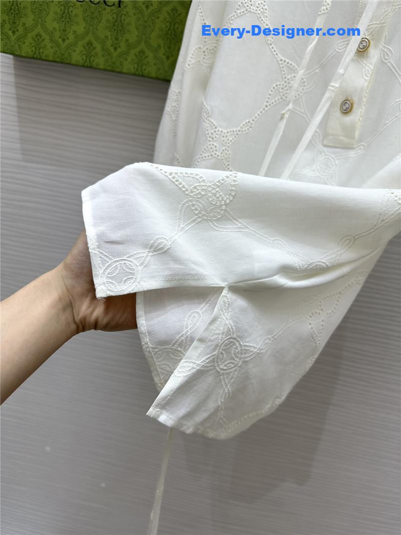 Gvc*1 hollow logo embroidered shirt cheap replica designer clothes