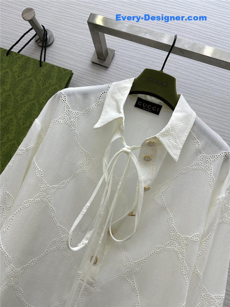 Gvc*1 hollow logo embroidered shirt cheap replica designer clothes