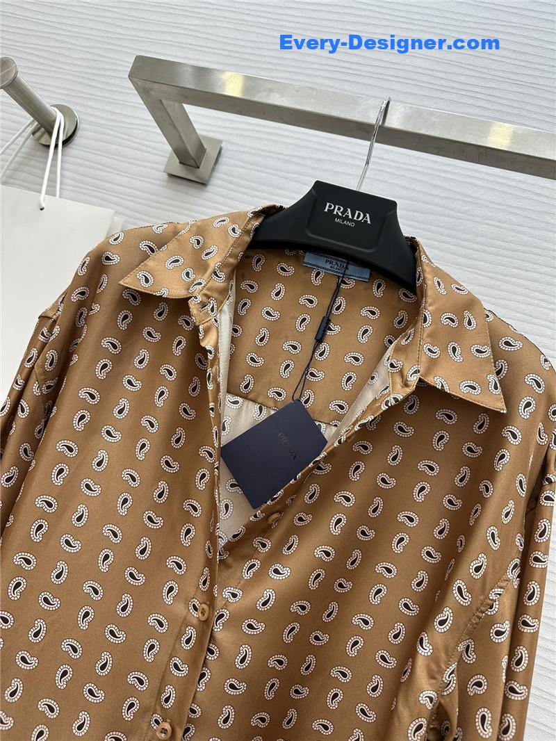 Pra*a silk printed shirt replica d&g clothing