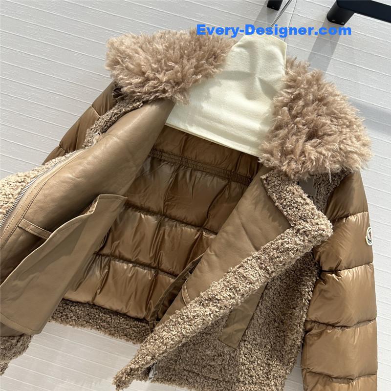 Moncler wool motorcycle down jacket replica clothes