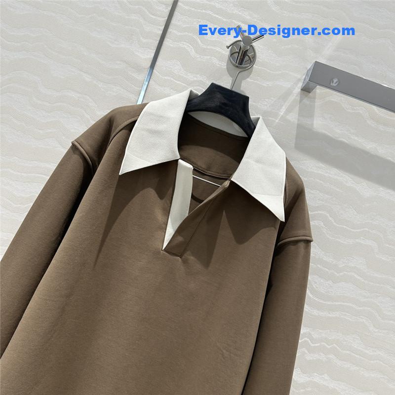 Pra*a sports lapel sweatshirt replica d&g clothing