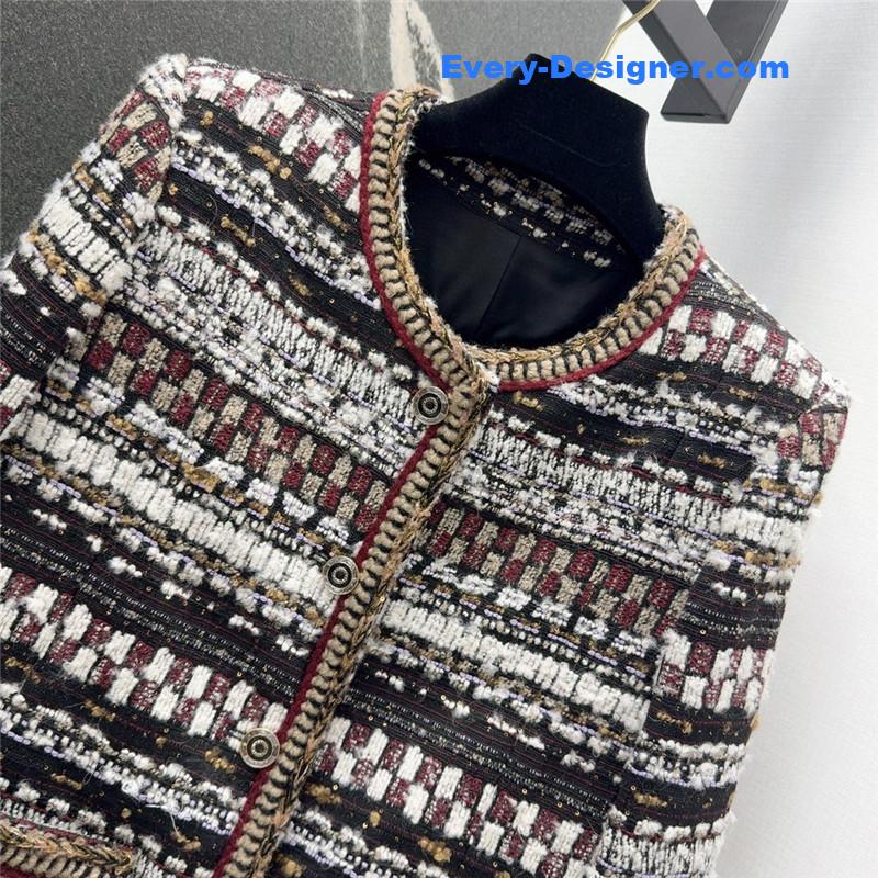 Ch**el colorful tweed coat replica clothing sites
