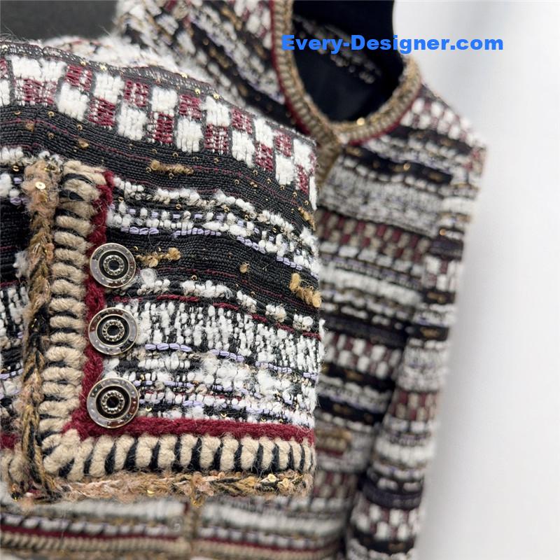 Ch**el colorful tweed coat replica clothing sites