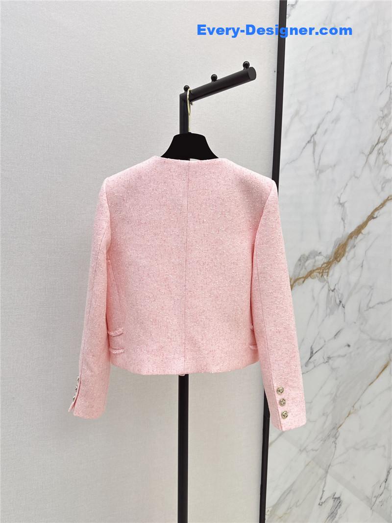 Ch**el cherry blossom pink woven coat replica clothing sites