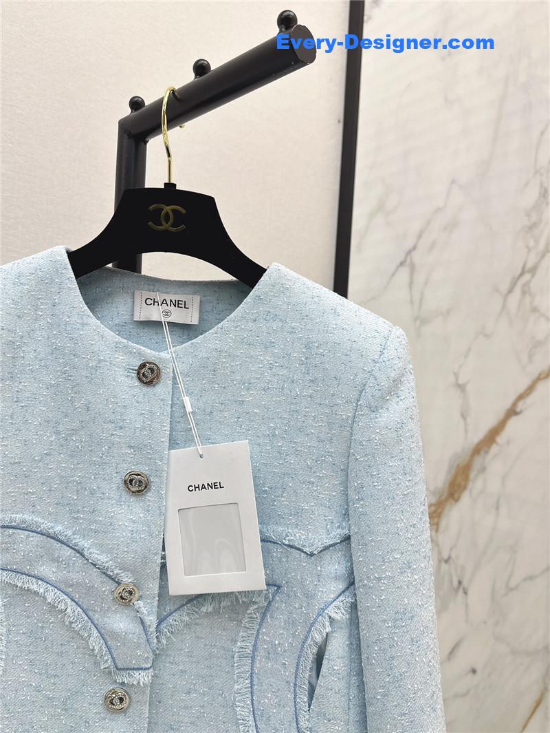 Ch**el cherry blossom pink woven coat replica clothing sites