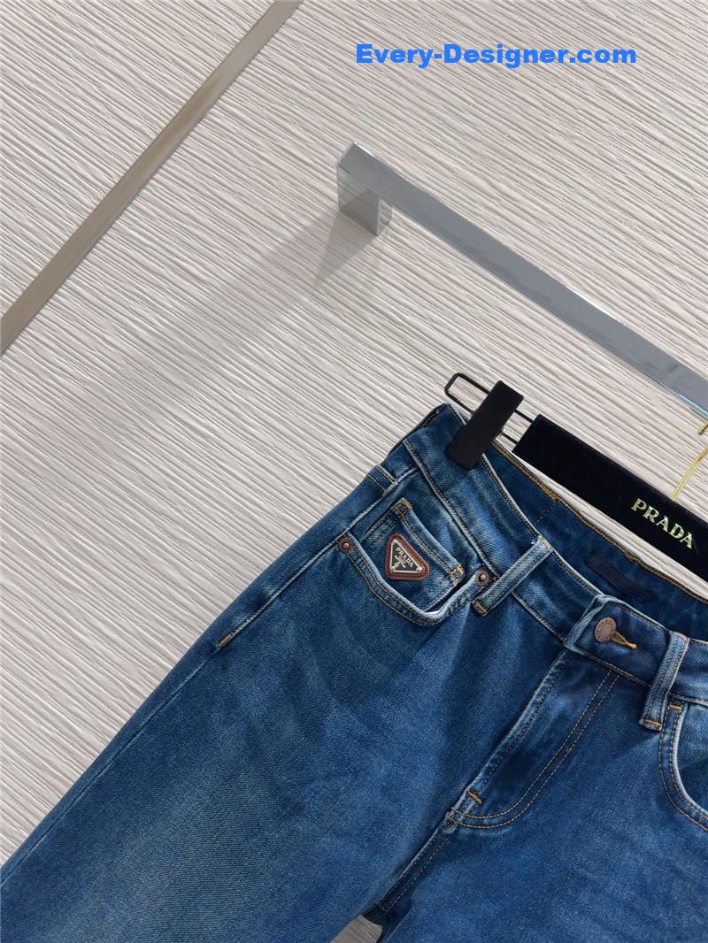 Pra*a blue high-rise wide leg jeans