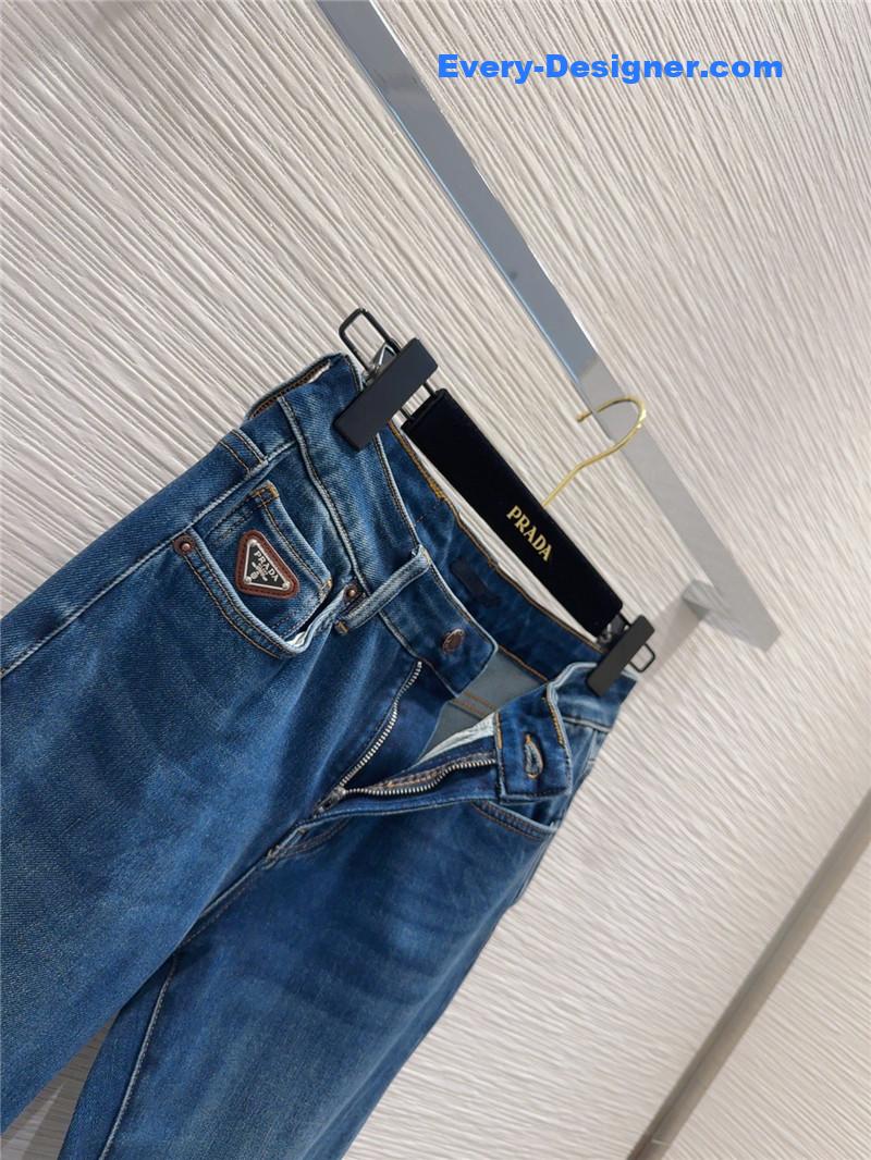 Pra*a blue high-rise wide leg jeans