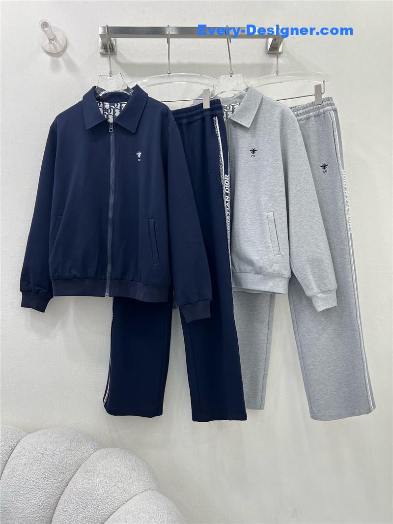 D10r hooded zipper jacket + wide-leg trousers set replica clothes