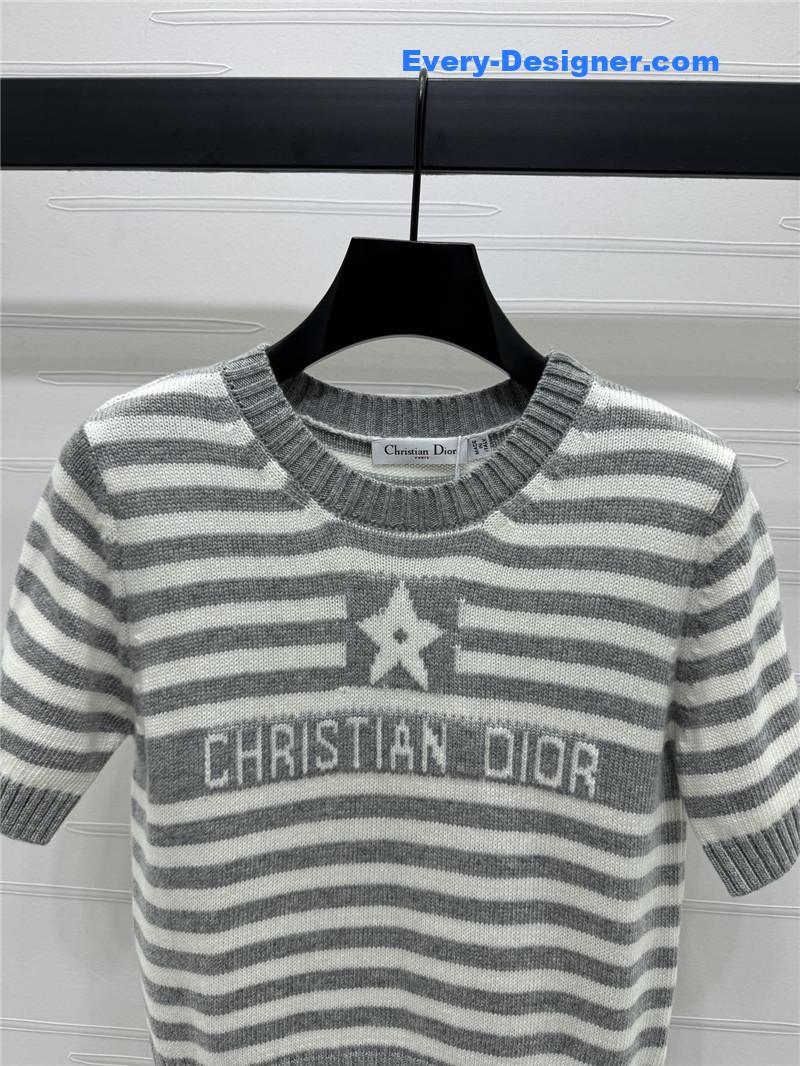 D10r letter logo knitted short sleeve replica clothing sites