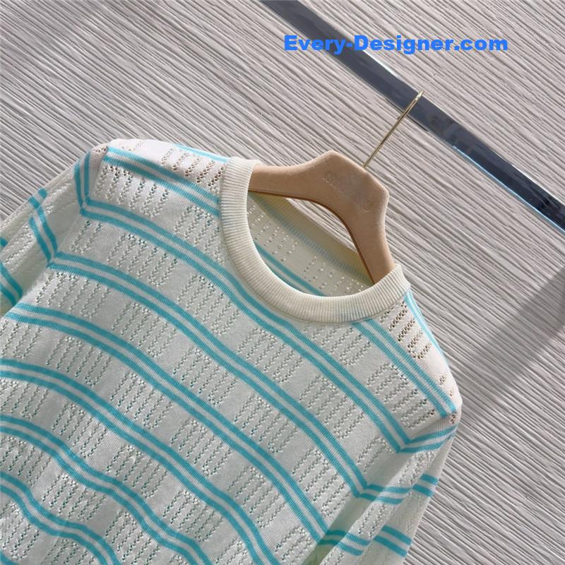 M1um1u striped hollow sweater replica d&g clothing