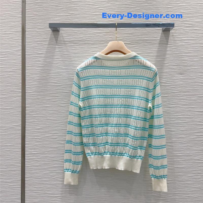 M1um1u striped hollow sweater replica d&g clothing