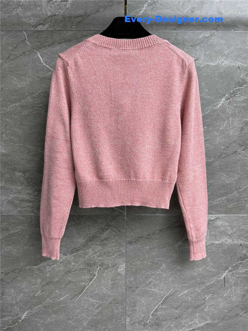 Ch**el pink short cardigan replica designer clothes